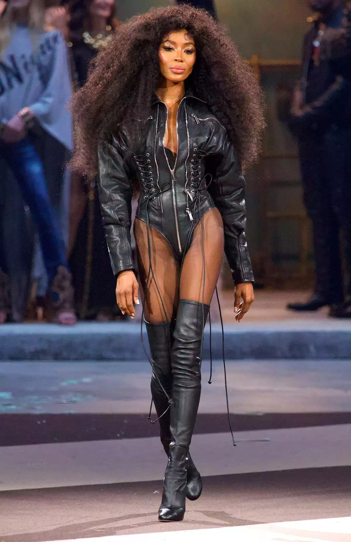 Naomi Campbell walks the runway at the Dsquared2 fashion show during the Milan Fashion Week