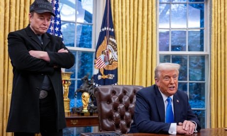 Elon Musk and Donald Trump in the Oval Office.