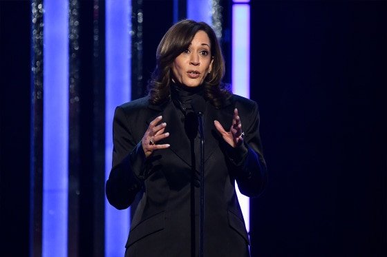 Former Vice President Kamala Harris accepts the chairman's award during the 56th NAACP Image Awards on Saturday.