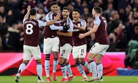 Marco Asensio celebrates after scoring to make it 1-1 between Aston Villa and Chelsea