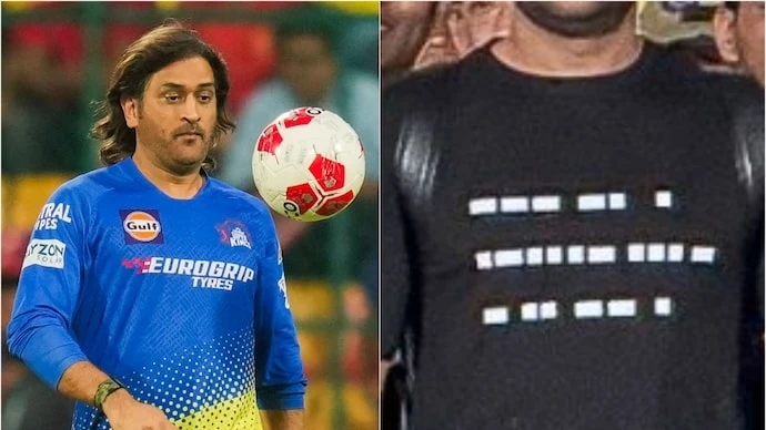 Morse code on MS Dhoni's t-shirt