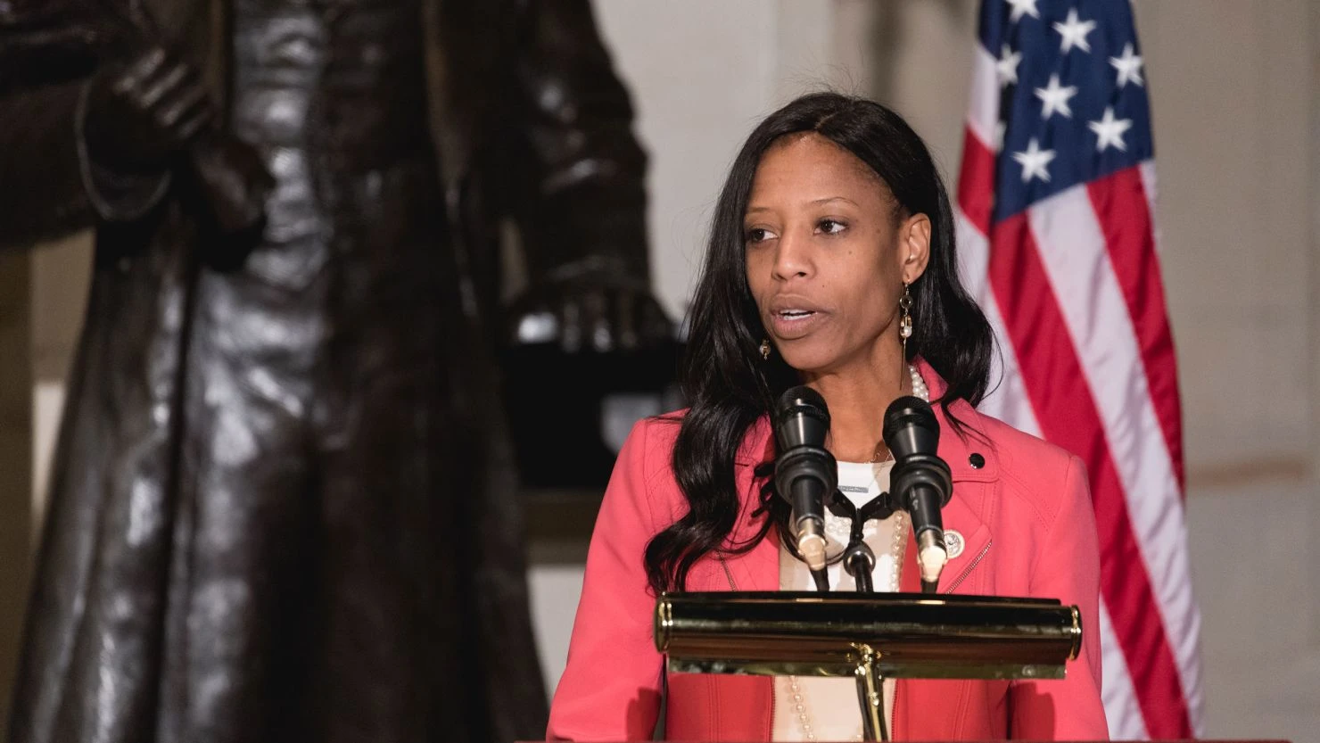 Rep. Mia Love speaks during an event at the US Capitol in 2018.