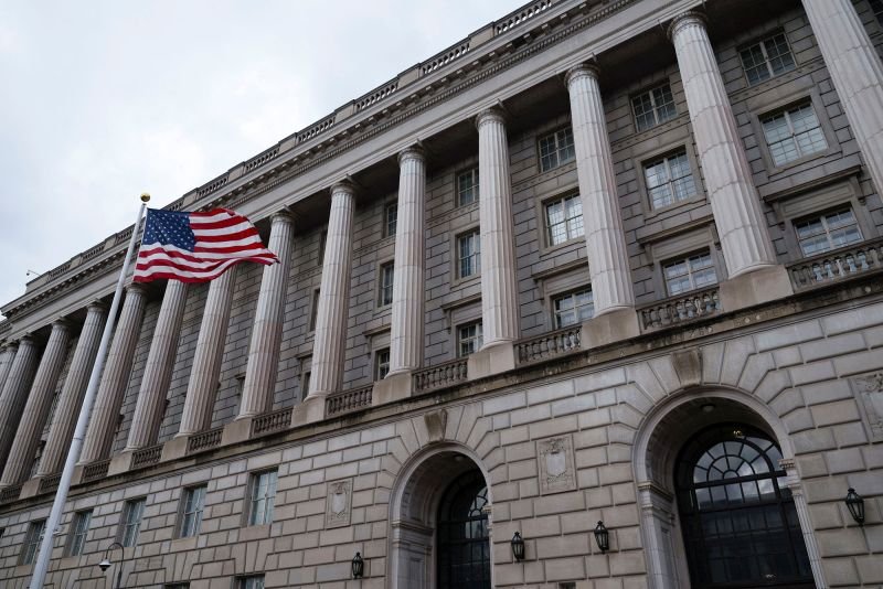 A view of the Internal Revenue Service building in Washington, DC, on February 16, 2025.