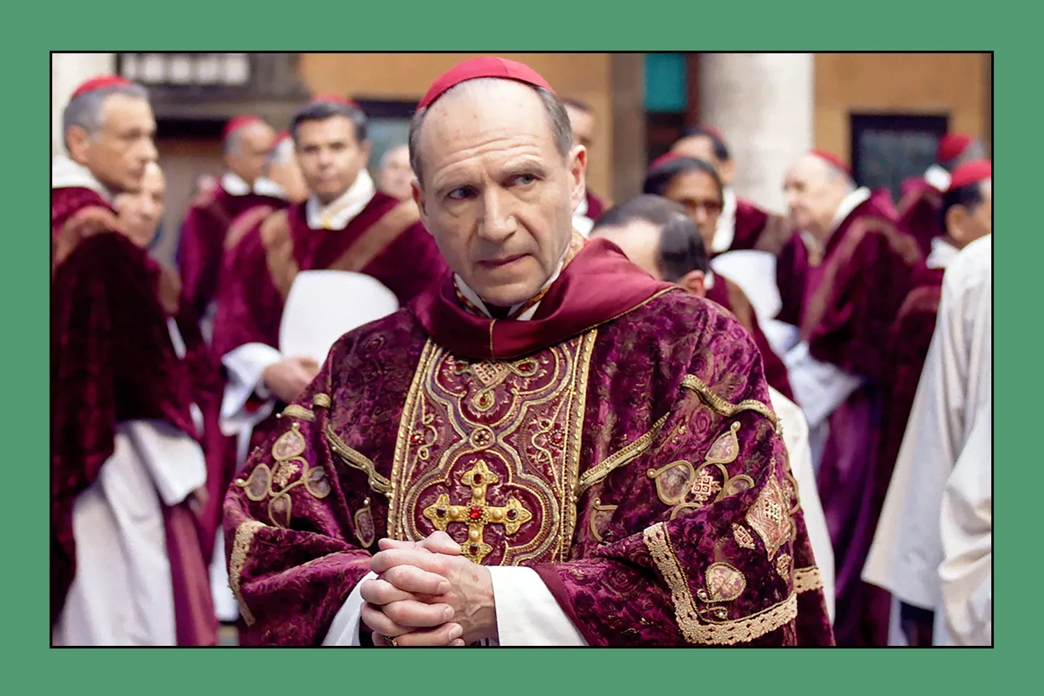 Ralph Fiennes stars as Cardinal Lawrence in director Edward Berger's CONCLAVE