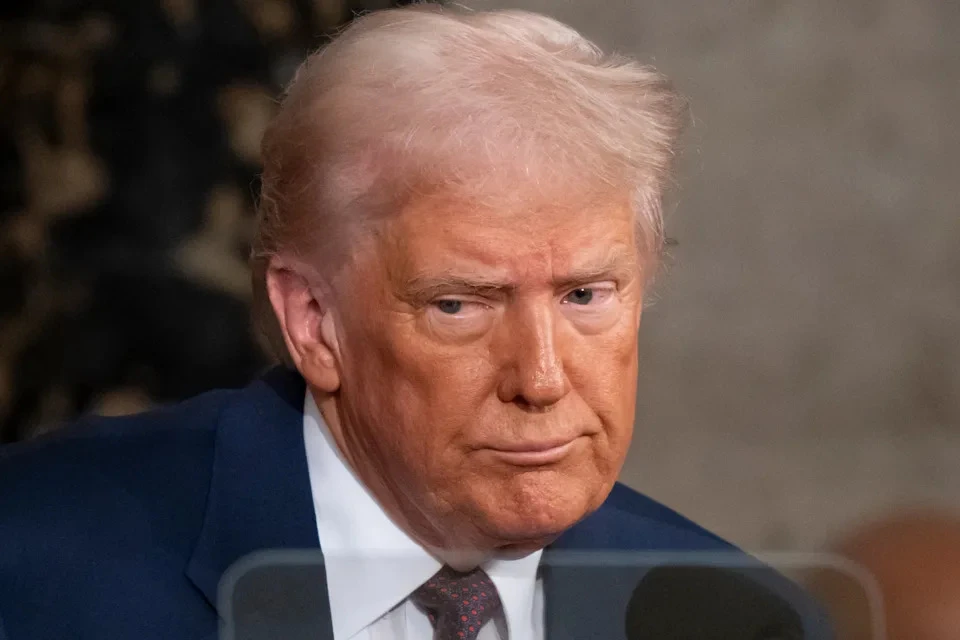 President Donald Trump addresses a joint session of Congress on Capitol Hill in Washington, Tuesday, March 4, 2025, as the "American exceptionalism" trade falters amidst escalating trade wars and tariffs, photo by Alex Brandon, Associated Press.