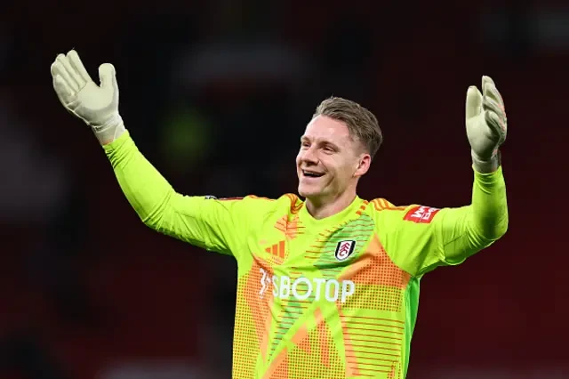 Bernd Leno of Fulham celebrates