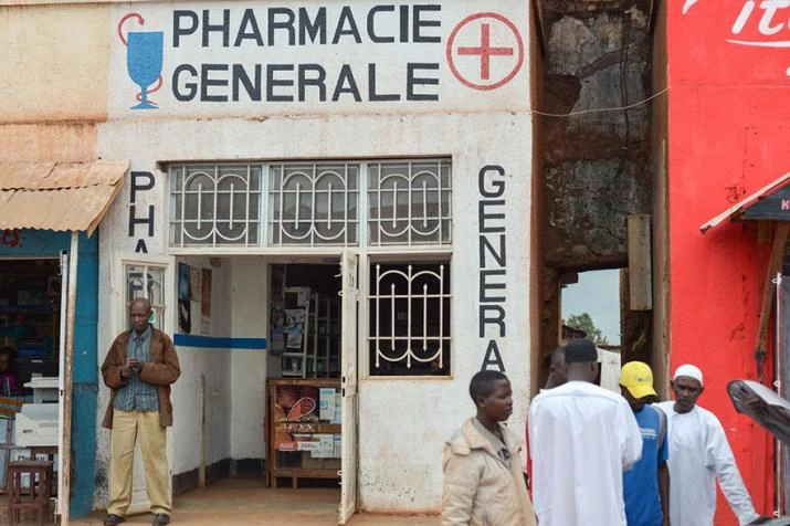 local people near the pharmacy in the village