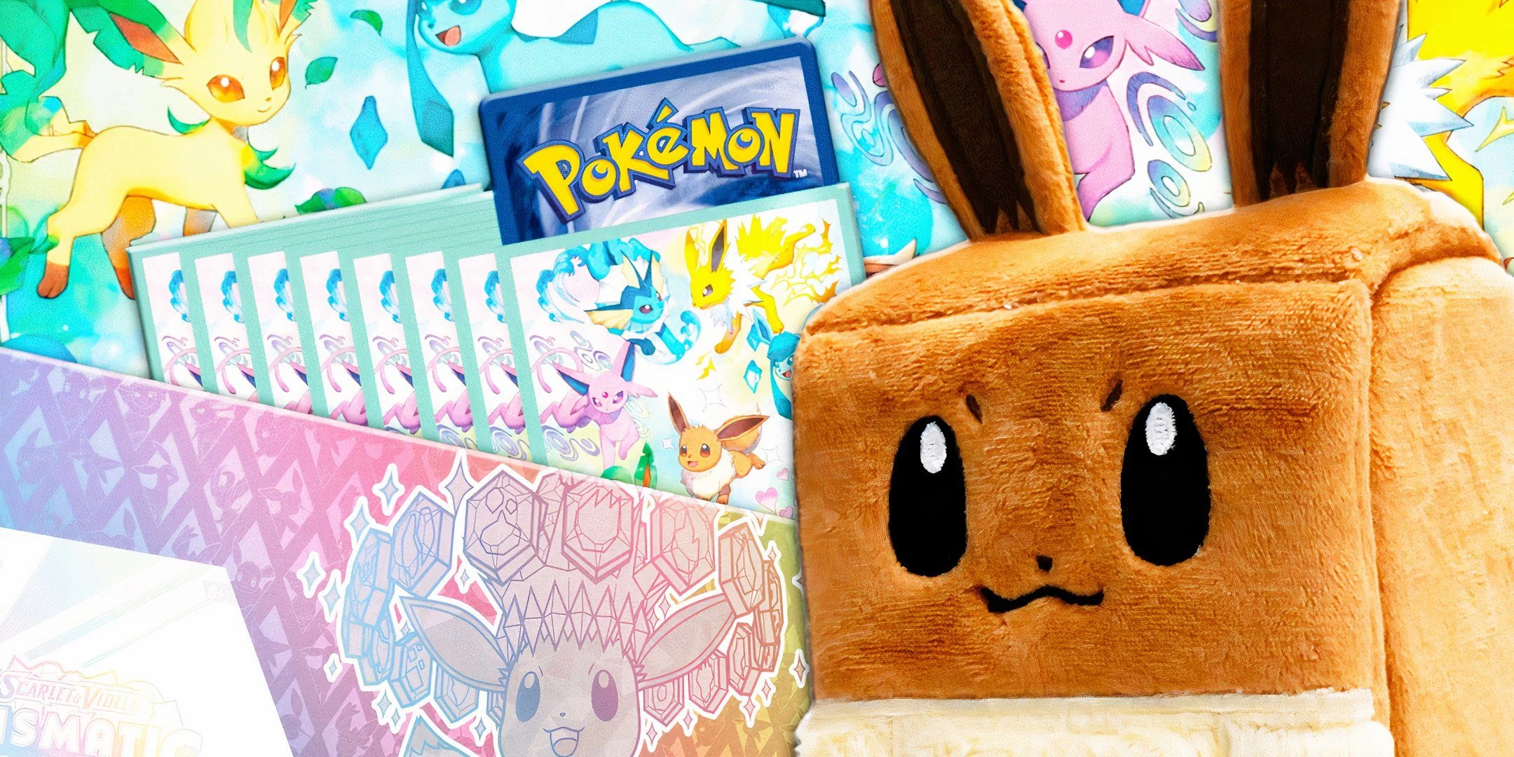 Eevee merch from Pokemon TCG prismatic evolutions.