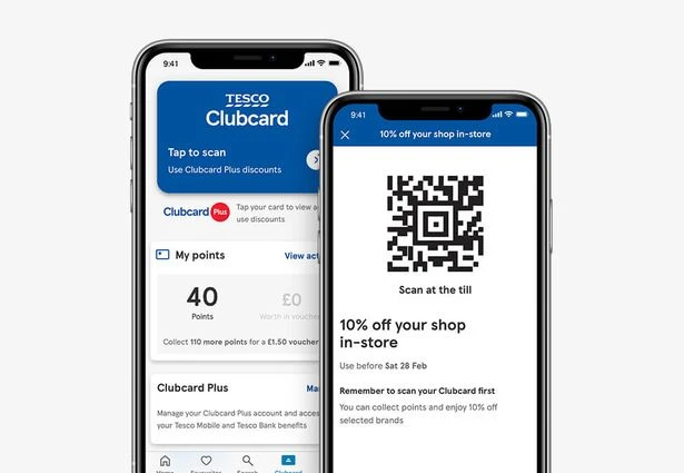 Phone with Clubcard app