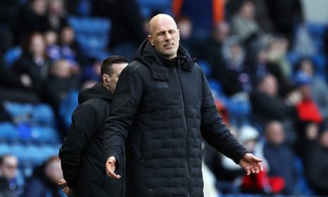 Philippe Clement shows his anguish during the 2-0 home defeat by St Mirren