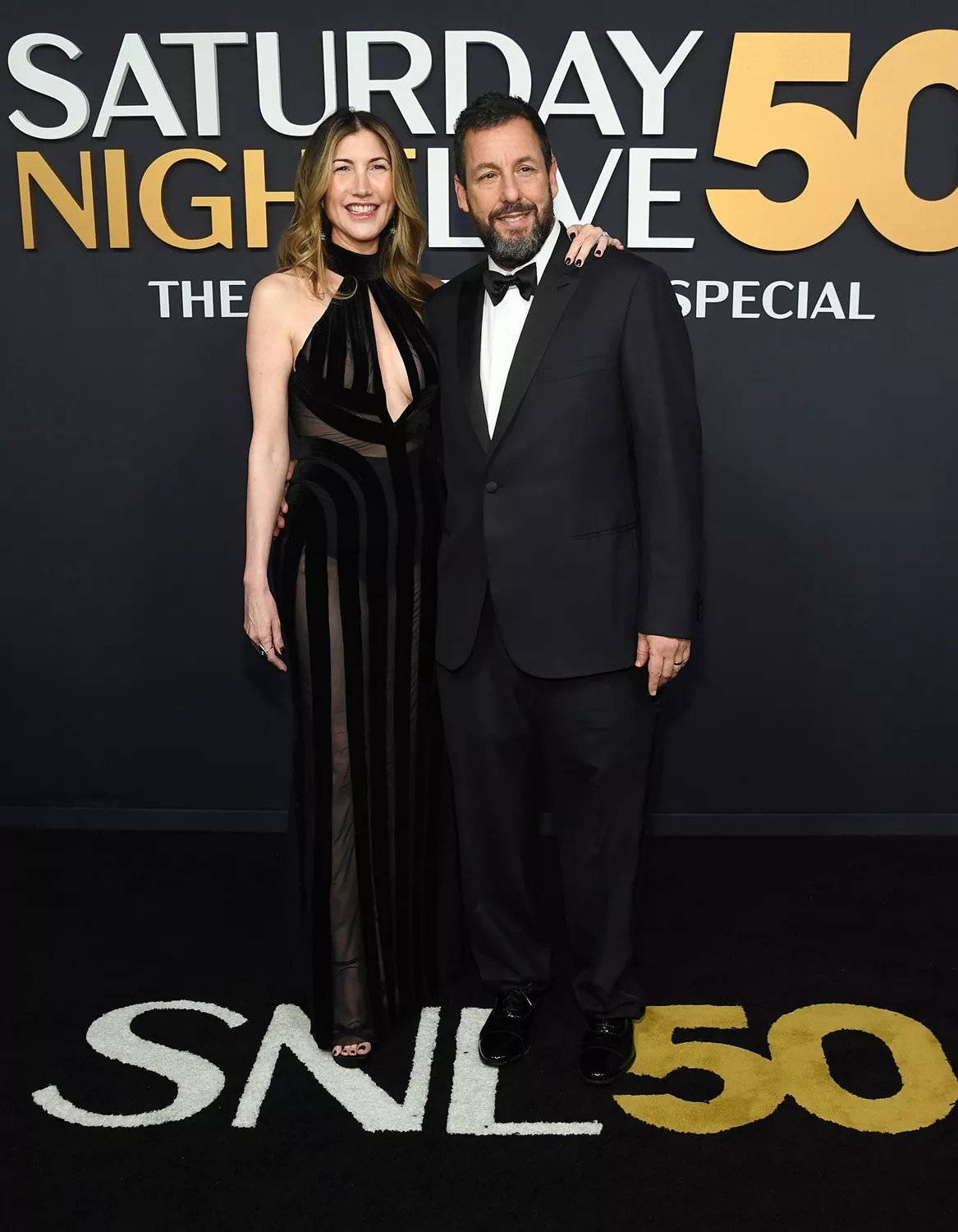 Jackie Sandler and Adam Sandler on Sunday, February 16, 2025