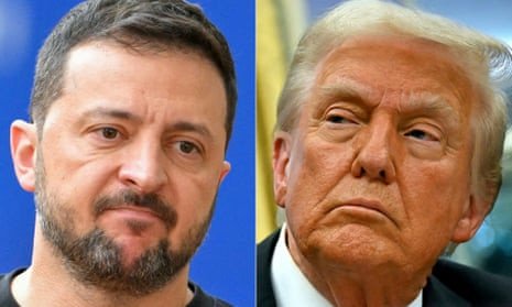 Ukraine's president Volodymyr Zelenskyy and US president Donald Trump.