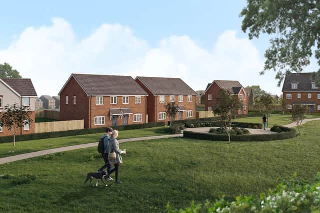 A computer-generated image of what Bellway’s Berry Hill Vale development in Mansfield will look like.