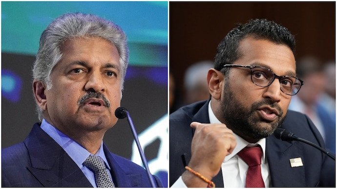 File photos of Anand Mahindra and Kash Patel