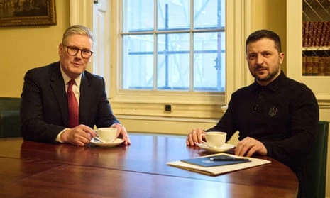 Volodymyr Zelenskyy and Keir Starmer in Downing Street.