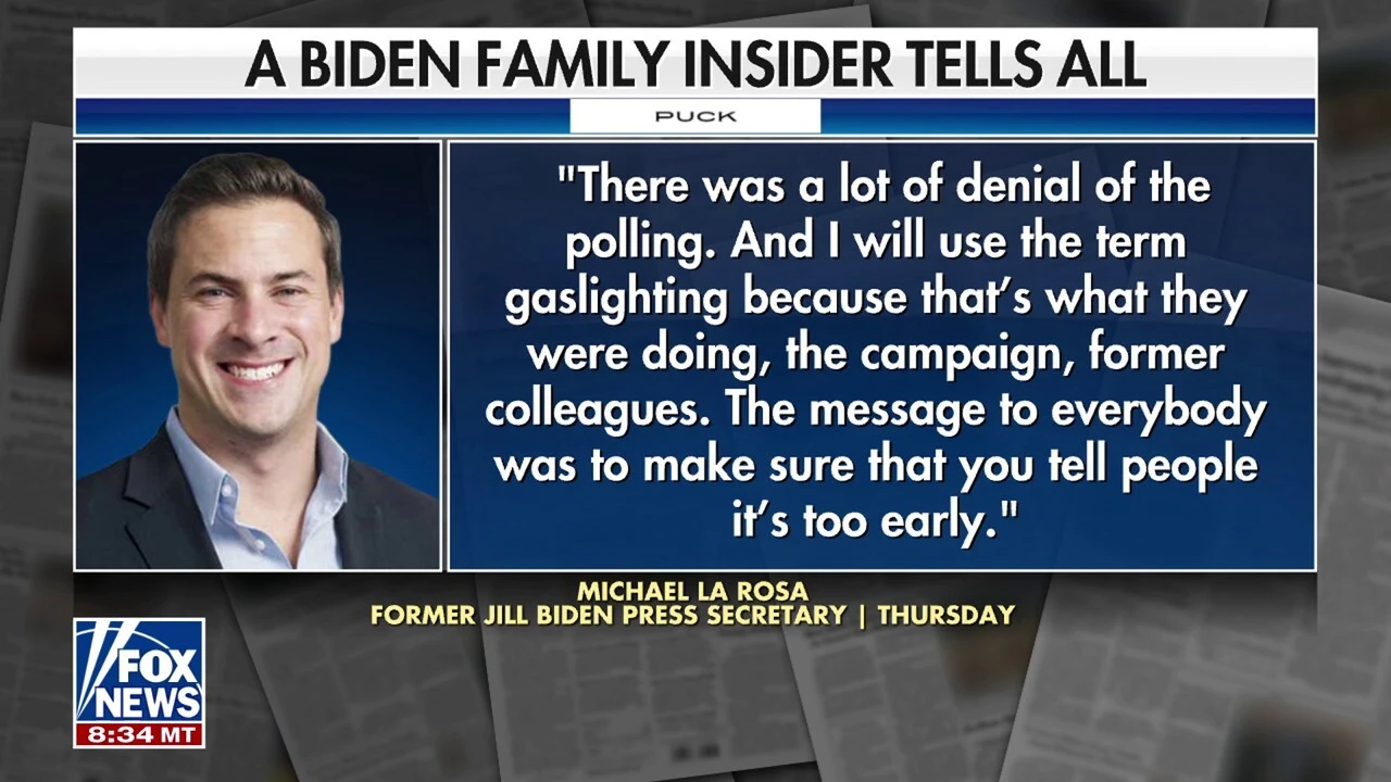 Former Biden aide claims administration was 'gaslighting' on poor polling