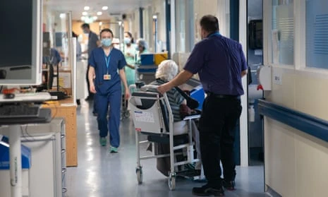 Staff on a ward at Ealing hospital in London.