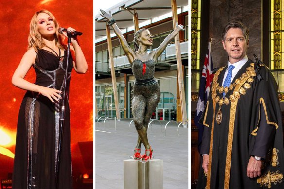 Kylie Minogue is to return to a Melbourne stage on Thursday night while her statue neared a decade spent in storage, but Melbourne Lord Mayor Nick Reece wants it to return to public view.