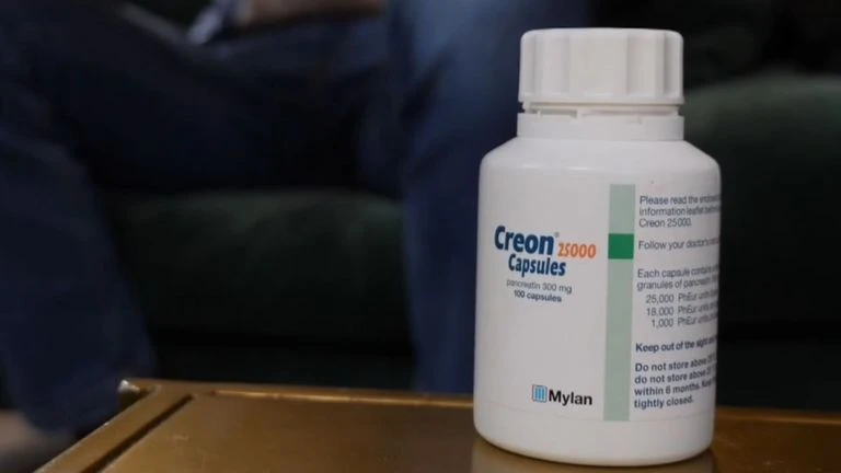 Sky News screengrab of Creon medication