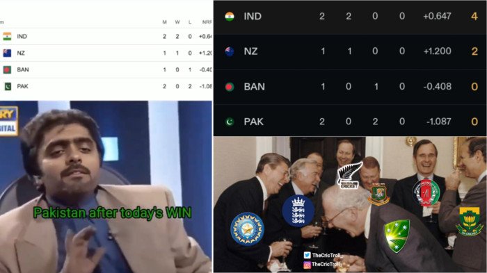 icc champions trophy 2025 nz wins against bangladesh user makes fun of pakistan for not qualifying memes goes viral