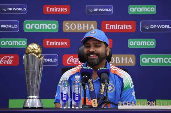 "I want to clarify that I am not going anywhere, I am not retiring from this format," Rohit said in the press conference after the CT 2025 victory, photo by Getty Images