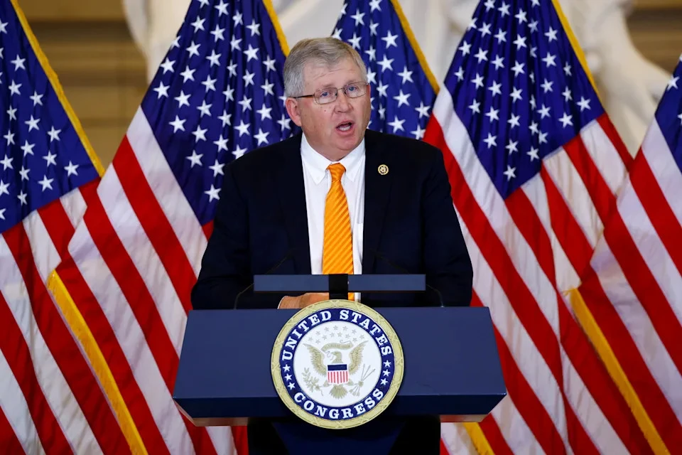 Frank Lucas, chairman of the House's Monetary Policy, Treasury Market Resilience, and Economic Prosperity Task Force, speaking in Washington, D.C. last September. REUTERS/Piroschka van de Wouw  · REUTERS / Reuters