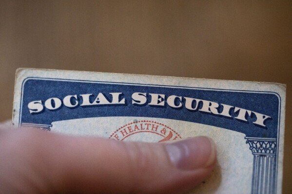 A Social Security card is displayed Oct. 12, 2021, in Tigard, Ore. (AP Photo/Jenny Kane, File)