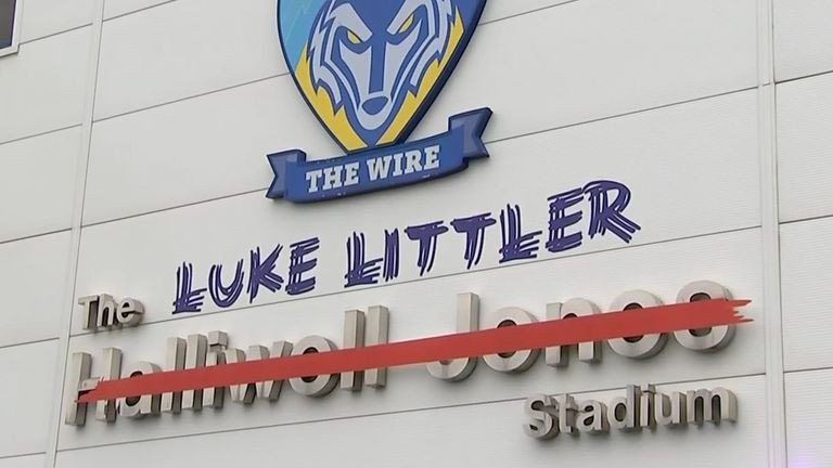 Warrington's stadium was given new branding ahead of Friday night's game