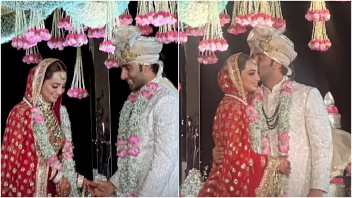 Aadar Jain and Alekha Advani had their Hindu wedding today. (Photos: Screenshots - Instagram/ @alyssachesson )