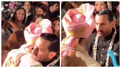 Kareena Kapoor Khan gets emotional as Saif Ali Khan performs brother-in-law duties at Aadar Jain and Alekha Advani's wedding - WATCH