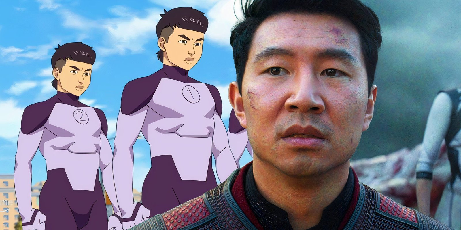 Multi-Paul in Invincible season 3 and Simu Liu in Shang-Chi and the Legend of the Ten Rings