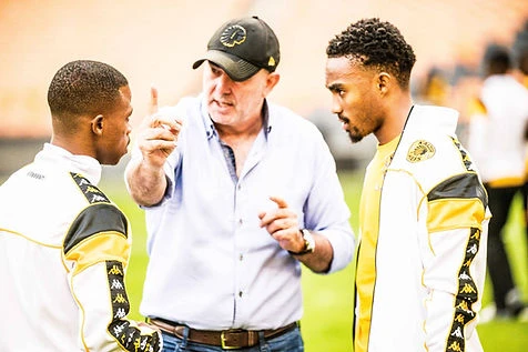 Kaizer Chiefs head coach Nasreddine Nabi instructs his players.