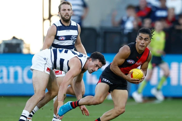 Bombers recruit Isaac Kako impressed with a four-goal haul against Geelong.