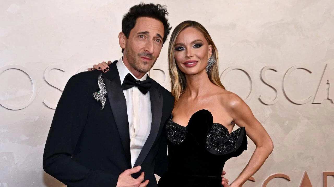 US actor Adrien Brody and fashion designer Georgina Chapman attends the 97th Annual Academy Awards at the Dolby Theatre in Hollywood.