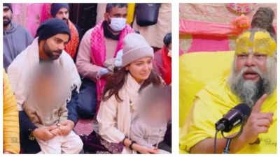 When Virat Kohli and Anushka Sharma with kids Vamika, and Akaay paid a visit to Premanand Ji Maharaj