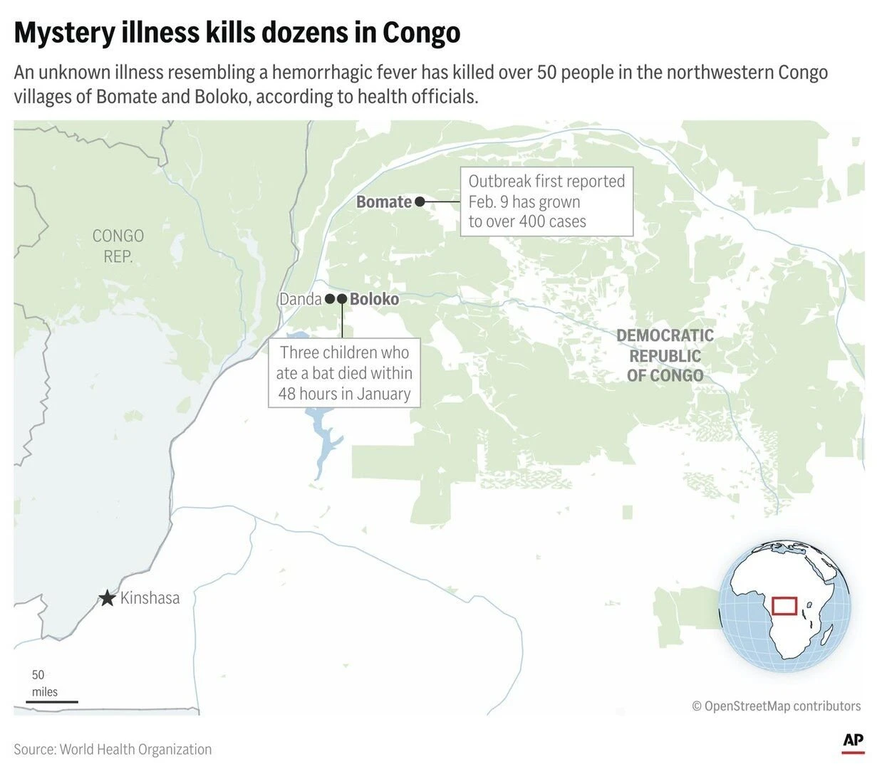 What we know about the illnesses that have sickened over 400 people and killed more than 50 in Congo